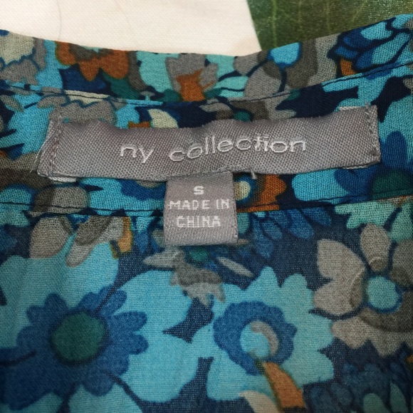 NY COLLECTION | floral button down top - Picture 6 of 7